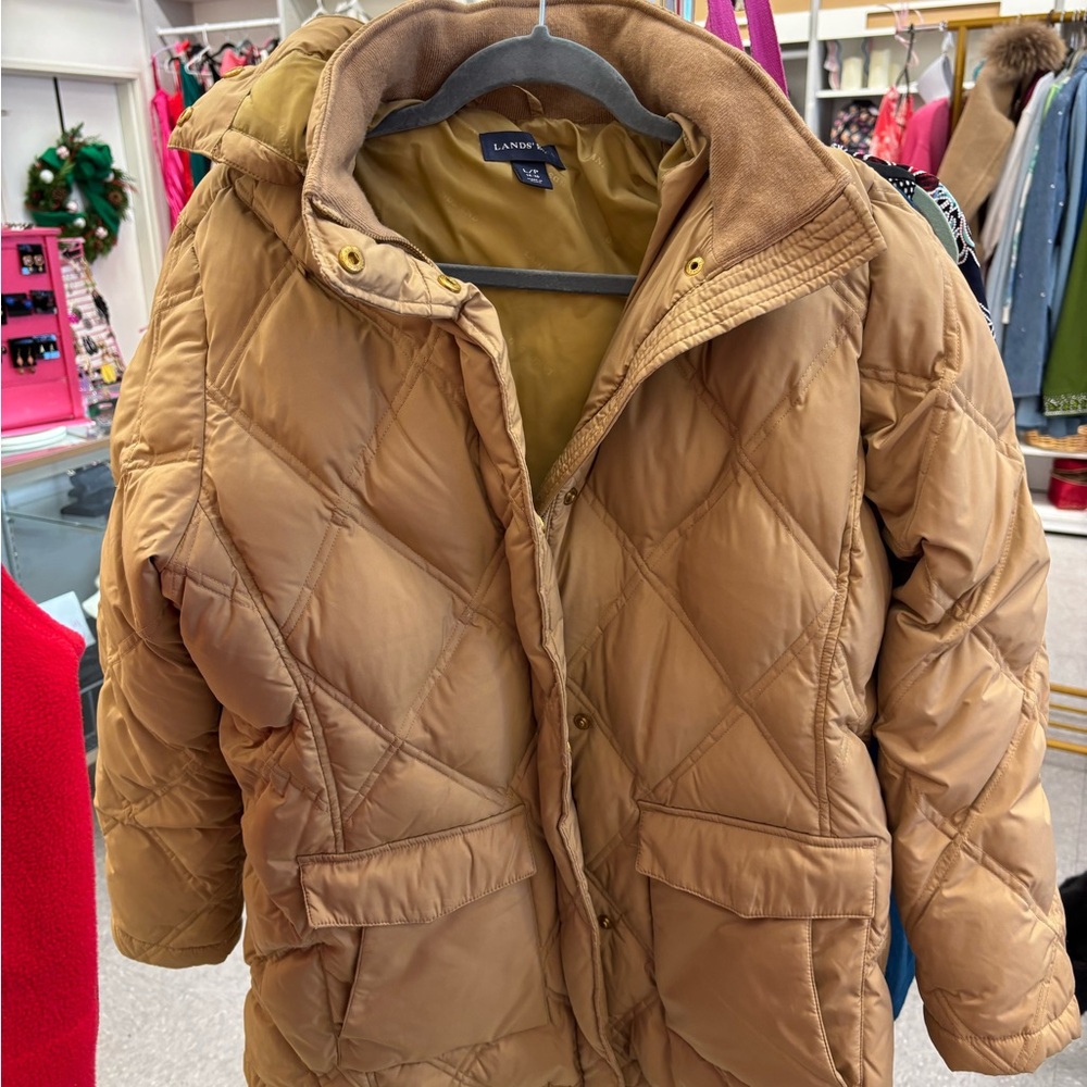 Lands' End Light Brown Quilted Jacket‎